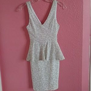 Arden B Silver and white dress